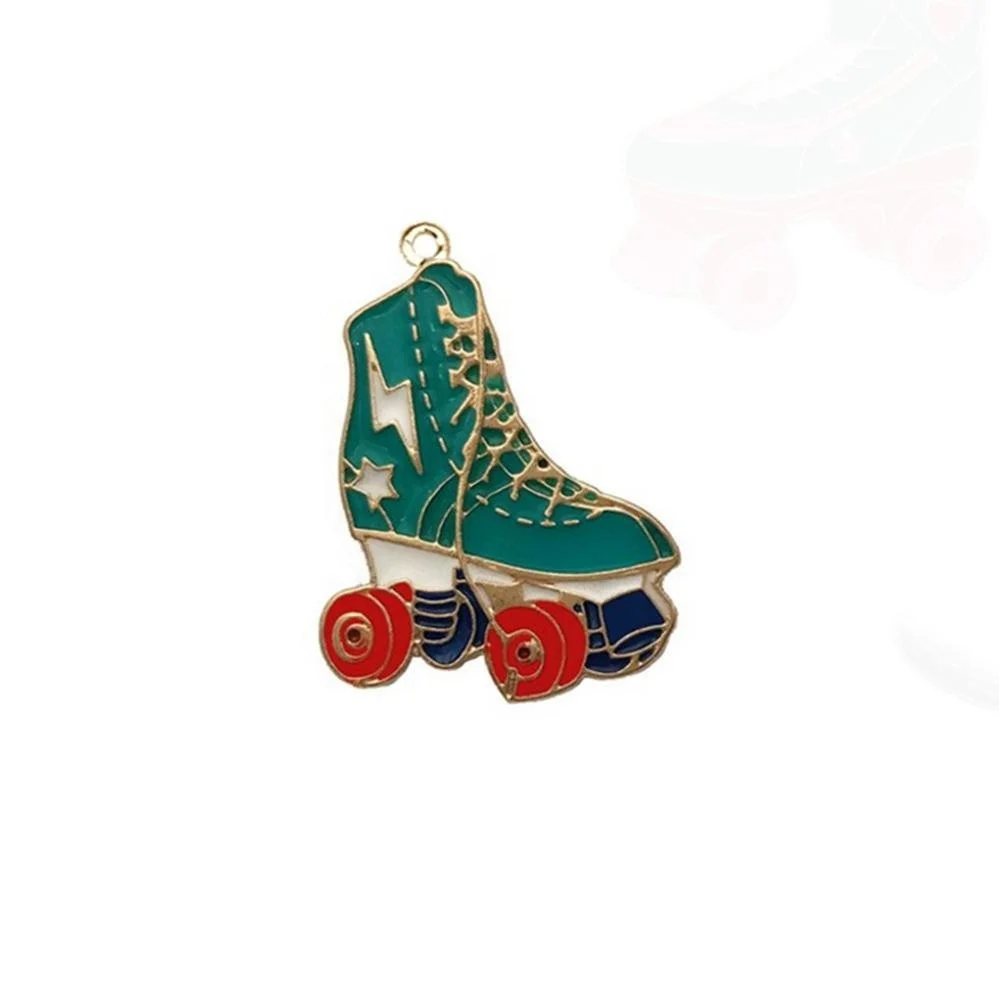 cute enamel skateboard ice skate roller skates pendant charms