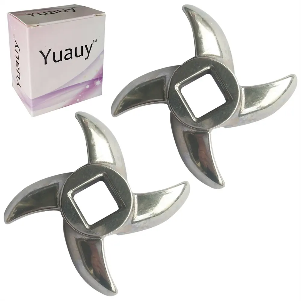 Yuauy 2 PCs Size #22 Chef Meat Grinder Stainless Steel Cutter Knife Blade for Electric or Manual