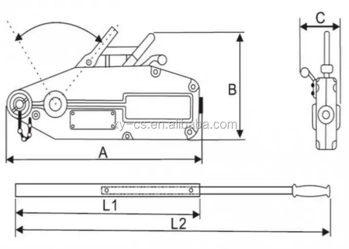 3200kg Capacity Manual Wire Rope Winch with 20m Lifting Height for Construction Hoist