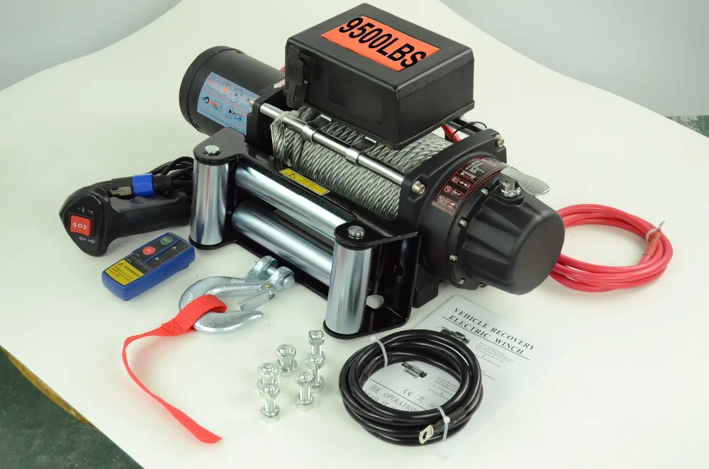 9500 Lb 6.4hp 12v Electric Recovery Winch For Truck Trailer Suv Jeep