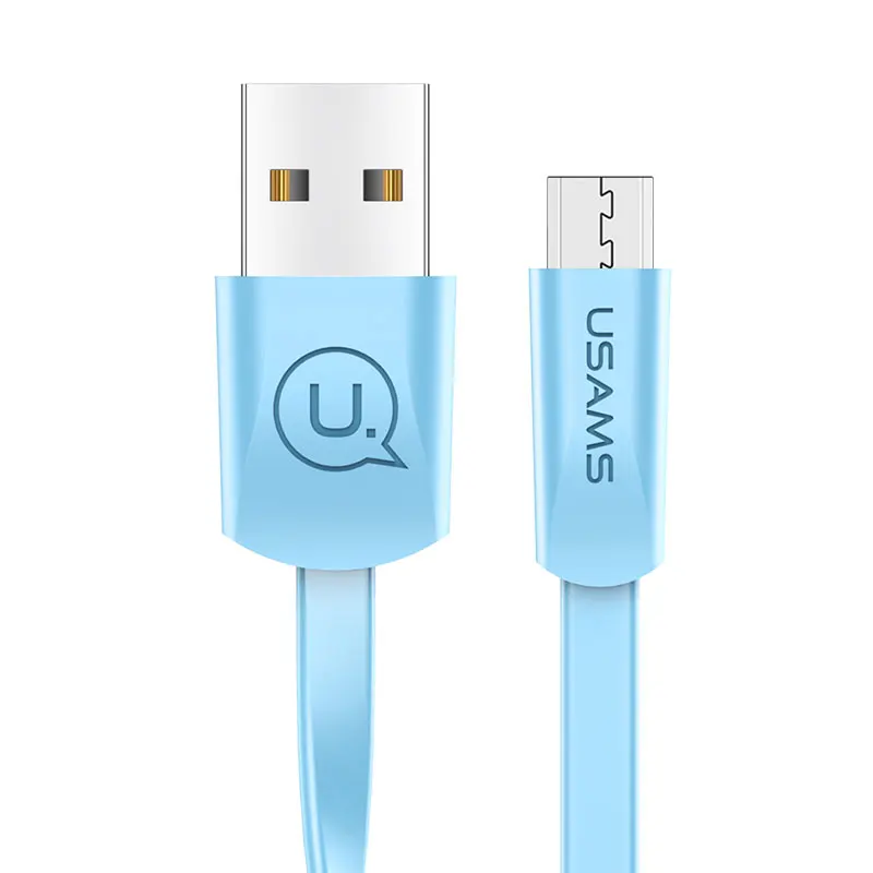 2018 new arrival usams U2 series mobile phone colorful TPE micro usb flat cable