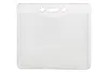 Clear Vinyl Horizontal Badge Holder with Slot and Chain Holes for Conventions & Events 4" x 3.17" (10 cm x 8 cm)
