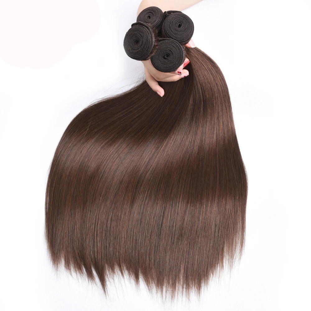 

#4 Brazilian hair extensions 100% virgin hair bundles weft dark brown color straight Quercy hair Ocean wigs