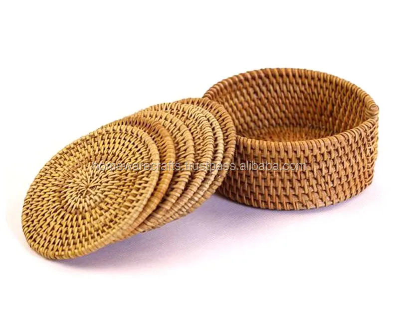 Rattan Coaster Set / Wholesale Rattan Cup Holder Buy Rattan Coaster