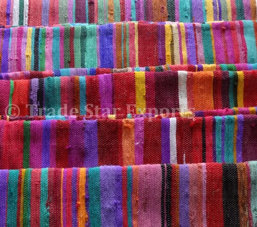 Hand Woven Indian Dhurrie Chindi Rugs Carpets Vintage Rug Flooring