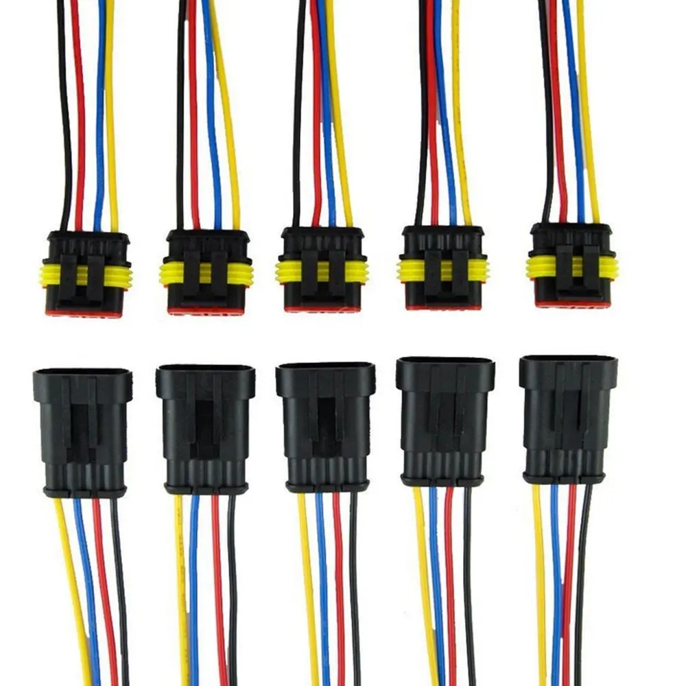 Get Quotations · Onmi 4 Pin Way Car Auto Waterproof Electrical Connector  Plug with Wire AWG Marine Pack of