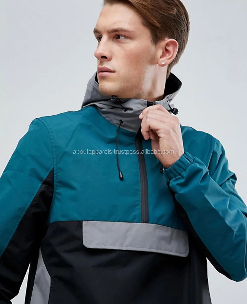 Overhead Windbreaker Jacket In Black With Reflective Sleeves Wholesale  Manufacturer & Exporters Textile & Fashion Leather Clothing Goods with we  have provide customization Brand your own
