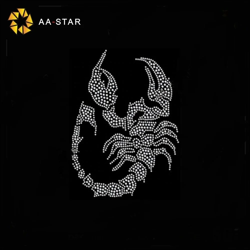 

Custom scorpion rhinestone transfer design for clothing, Customized color