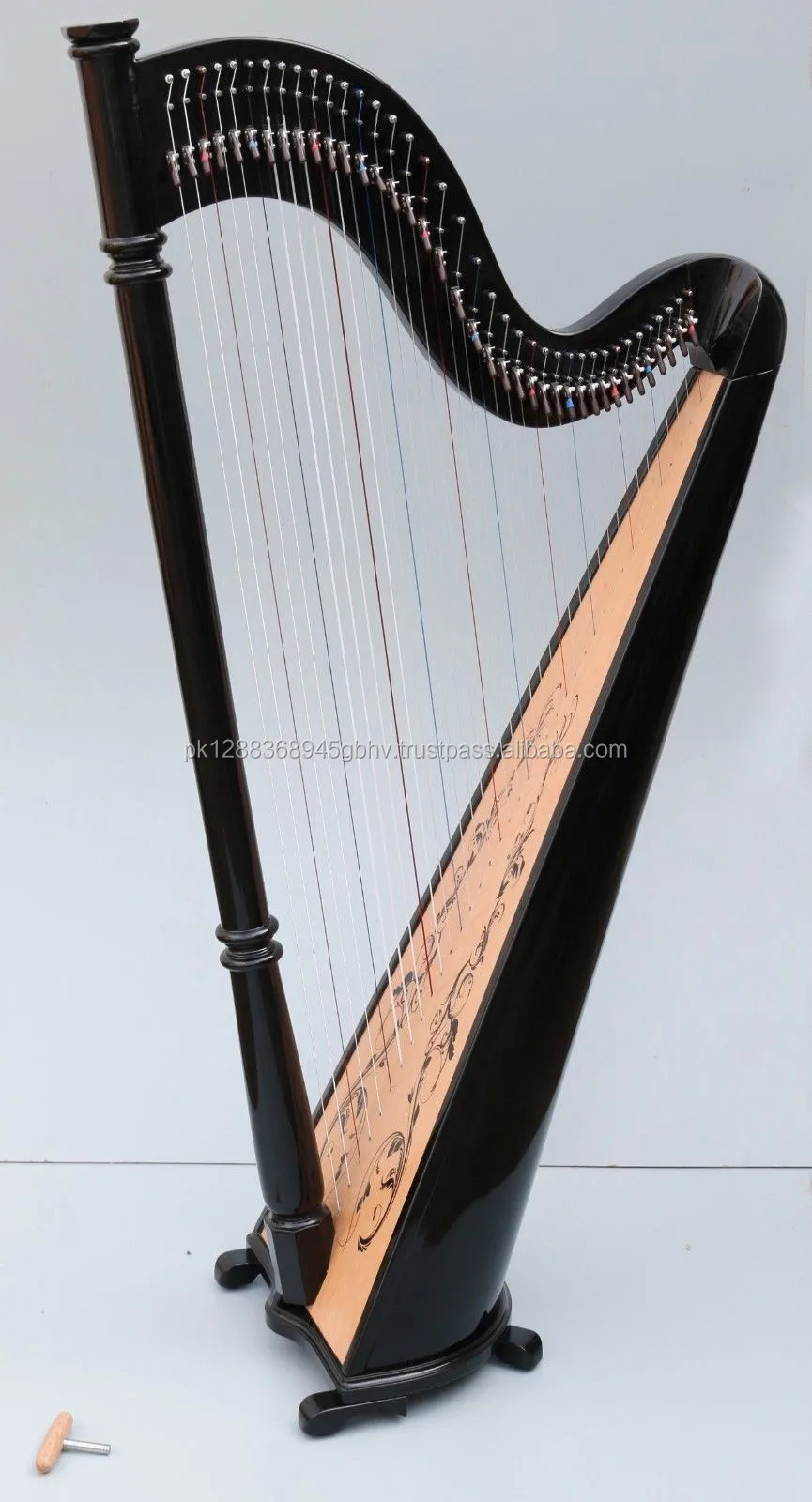 38 Strings Lever Harp With Deluxe Carry Bag Black Finish Buy 38 Strings Lever Harp With Deluxe