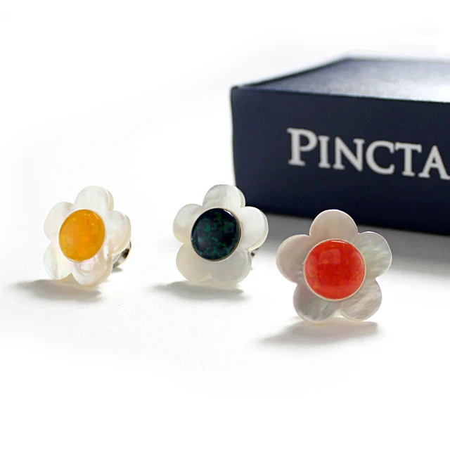 
Real Shell & Kyoto Opal Boutonniere - made in Japan 