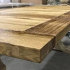 Reclaimed wood trestle dining table - solid oak