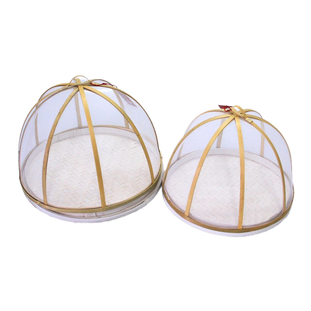 Handmade Folding Bamboo Fruit Basket With Net Cover Buy Folding