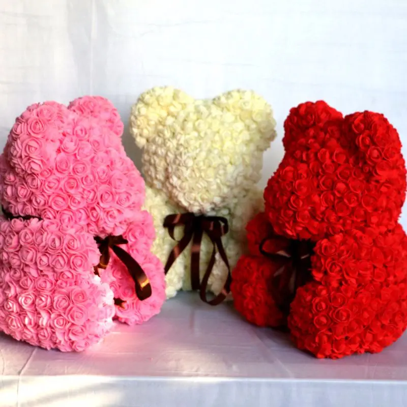 valentine flowers with teddy bear