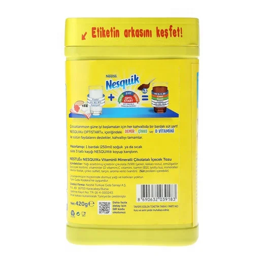 
For Nes Quik Chocolate Powder 420 Gr 