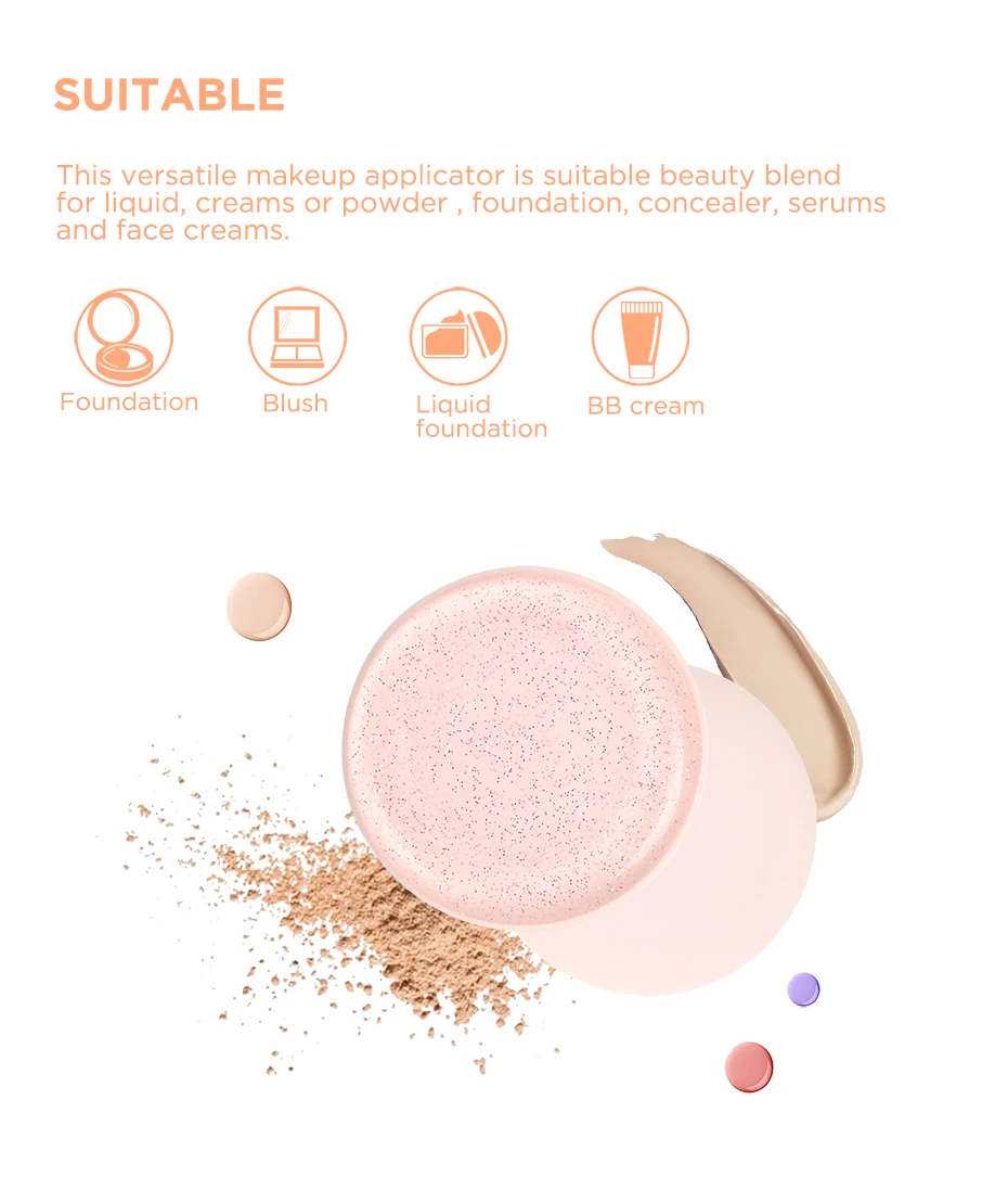 Free Sample Beauty Tool Glitter Silicone Makeup Sponge Puff
