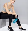 Women Plain Color Shockproof Gym Crop Top Moisture Wicking Seamless Elastic Sports Bra