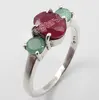 Ruby emerald gemstone ring 925 silver jewelry statement ring Wholesale handmade silver ring