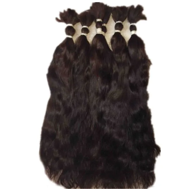 

Natural Raw Virgin Indian Human Hair Bulk From China Wholesale Indian Hair For women hair extension woman Extensions For Lady
