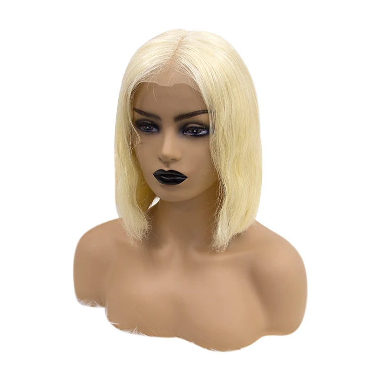 

Virgin Aligned Cuticle Brazilian Human Hair 613 Blonde Bob Lace Front Wig,Short Wavy Straight Curly Bob Lace Front Frontal Wig