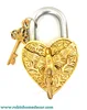 Handicraft Functional 6.75" Inches Eagle ON Heart Shape Lock Handmade Solid Brass Big Padlock with Keys Home Decor