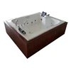 Acrylic hydro-massage bath 2 person 195x165cm With wooden cover