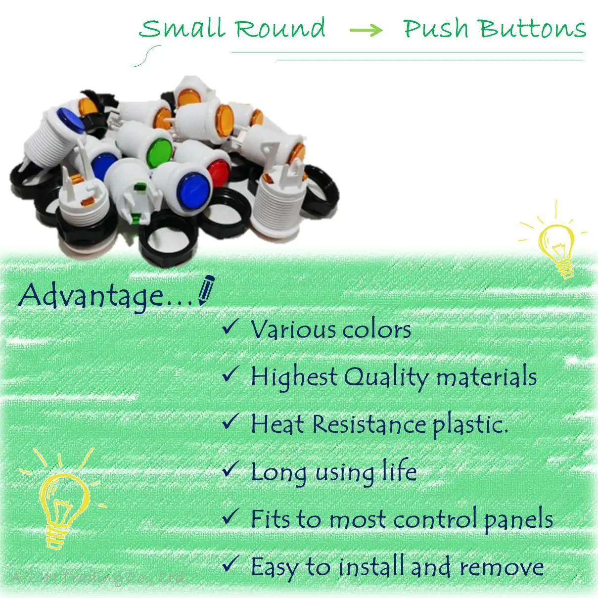 Small Round Arcade Game Machine Push Buttons
