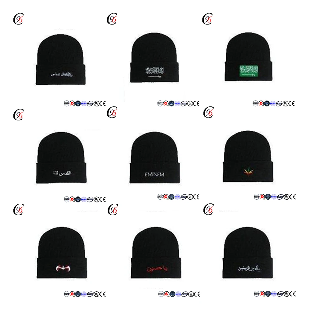 Chengxing acrylic simple bobble hat knitting pattern knitted beanie patterns for men kinting hat