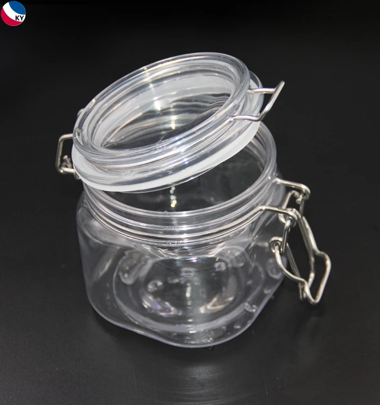 250ml 8oz Cosmetic Container Have Hinged Lids Plastic Jar Containers