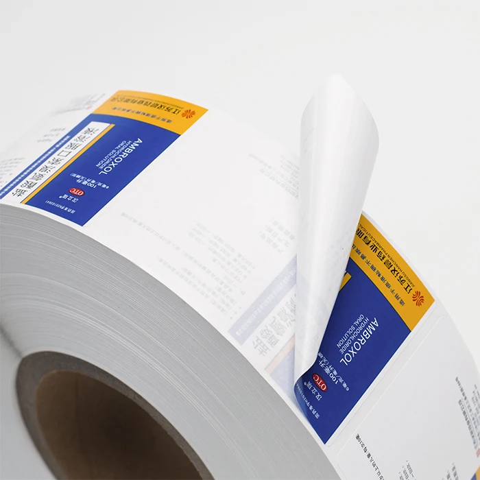 Custom Roll Sticker Paper 10ml 20ml Vial White Labels For Medical Glass