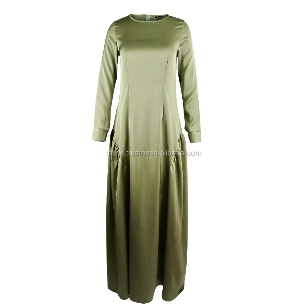Latest Muslimah Long Sleeve Maxi Dress With Shirring Detail Mermaid Cut