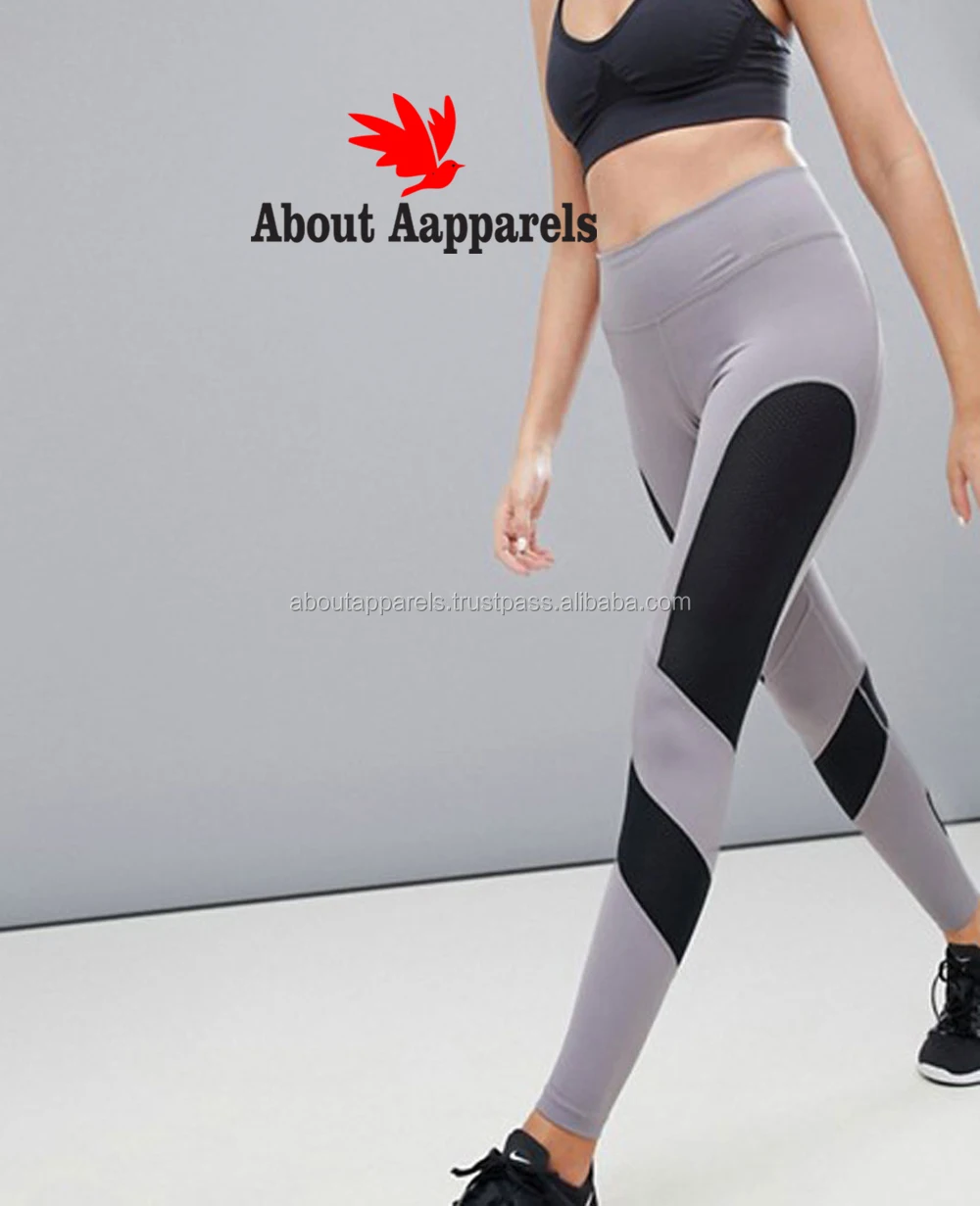 Leggings para mujer activa Panel De Malla Detalle De Cremallera Yoga Gimnasio Fitness Leggings