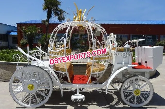 cinderella buggy, white wedding cinderella horse carriage