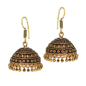 Amazing Indian Jhumki Oxidised Black Metal Handmade Earrings Amazing Indian Jhumki Oxidised Black Metal Handmade Earrings