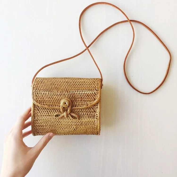 rectangle rattan bag