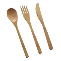 

Travel Portable Eco Friendly Reusable Biodegradable Wooden Dinnerware Forks Spoons Knives Bamboo Cutlery Set