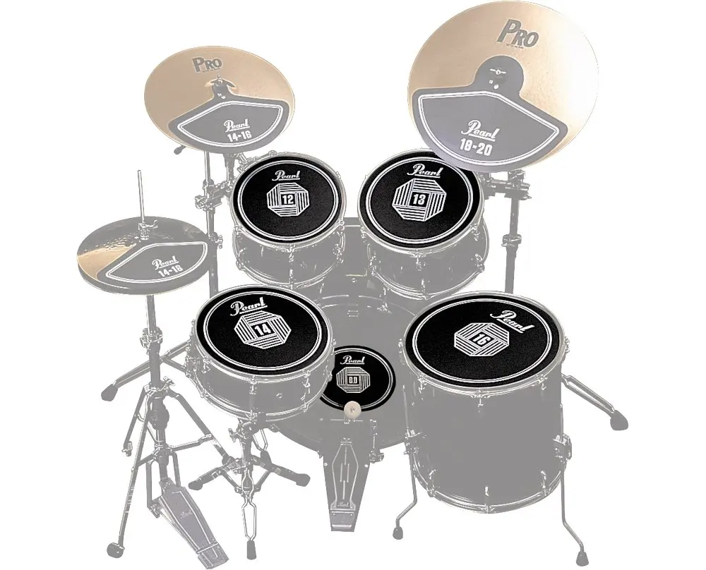Pearl RP50 Rubber Disk Set for Drum Set (12, 13, 14, 16-inch, Bass Drum)