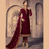New Designer Festival Wear Embroidery Work Georgette Satin Straight Salwar Suits Collection