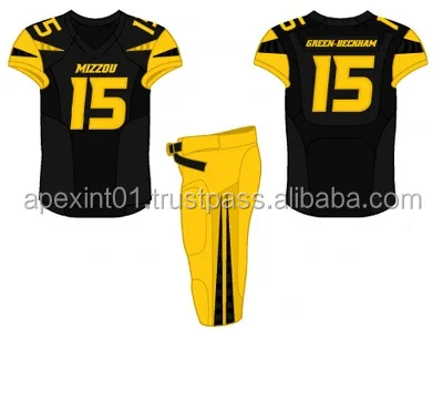 yellow and black football jersey