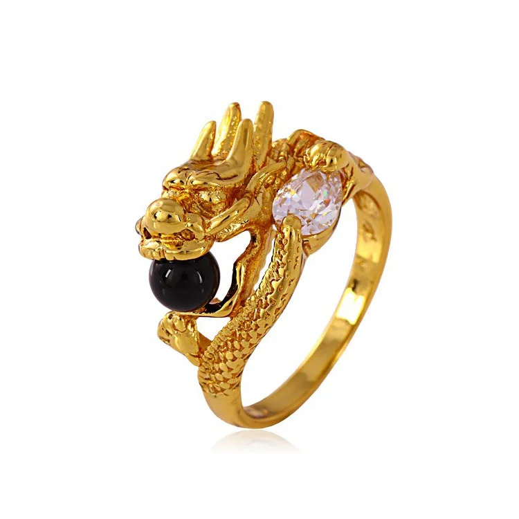 

Xuping jewelry 24k gold color gold men's gemstone rings