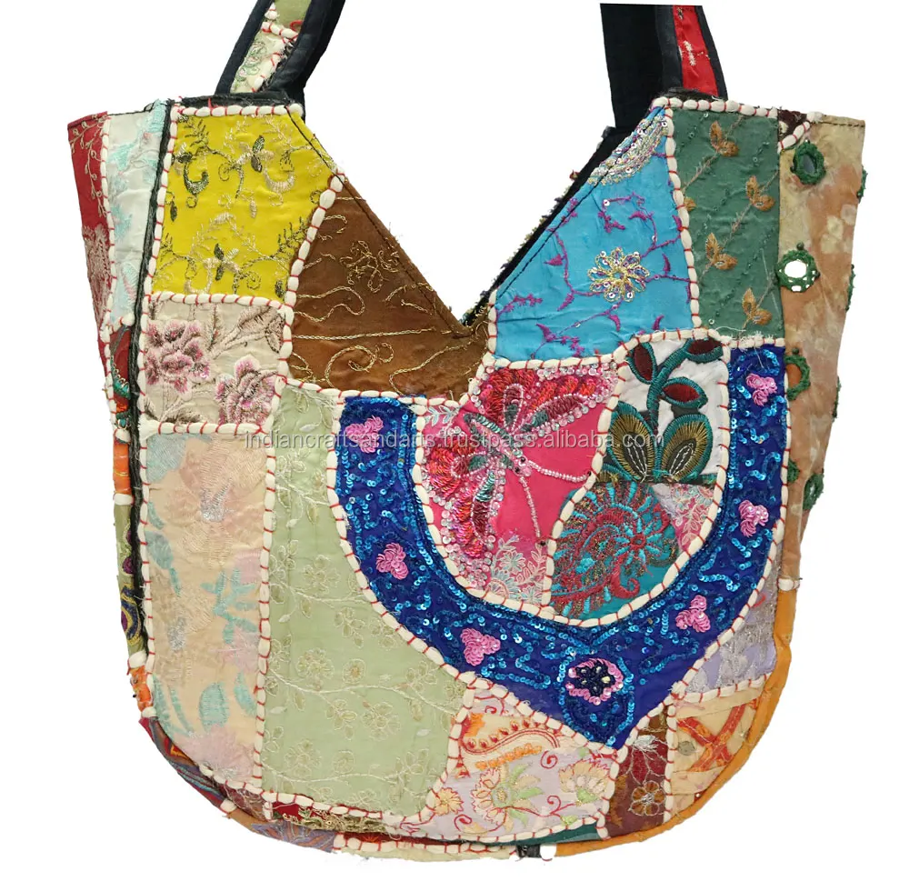 Ethnic Indian Traditional Tribal Hippie Gypsy Hang Bag Bohemian Patchwork Multi Color Tote Women