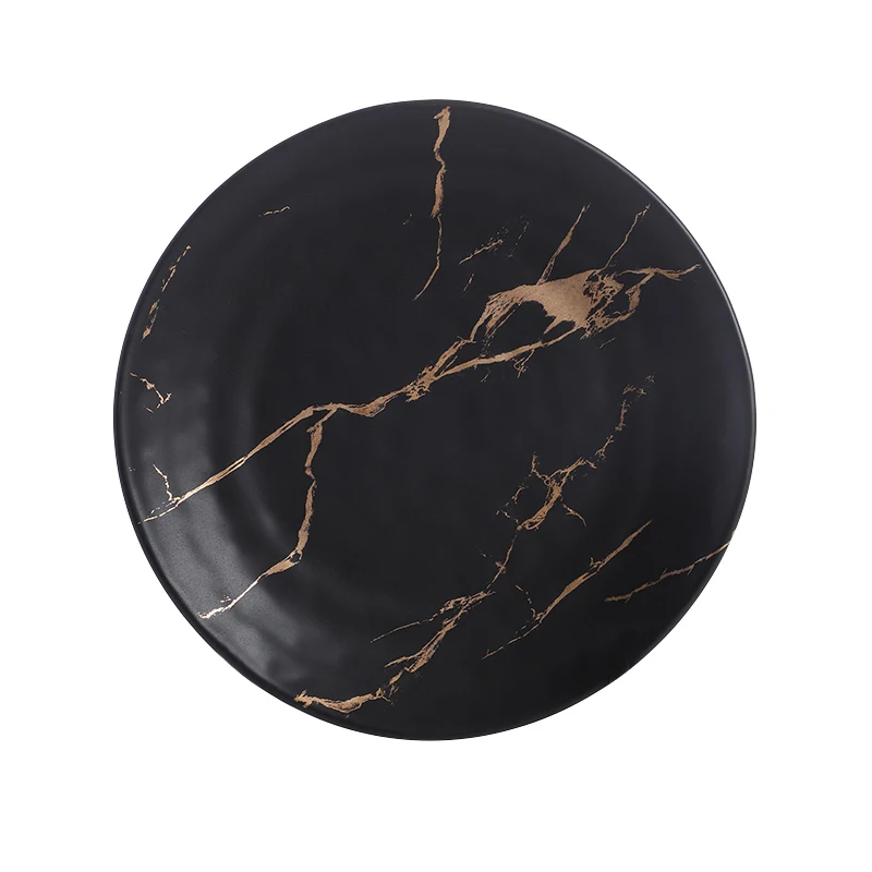 

2019 New Style Fashion Dessert Plate Ceramic China Black Marble*