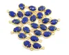Prong Setting Labradorite, Howlite, Lapis, Opal, Rainbow Gold Plated, Egg Shape Single Bail Connectors