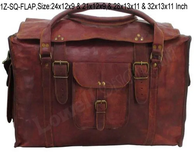 Travel Luggage Duffle Gym Bag 28/" Men/'s Brown Vintage Genuine Leather Goat hide