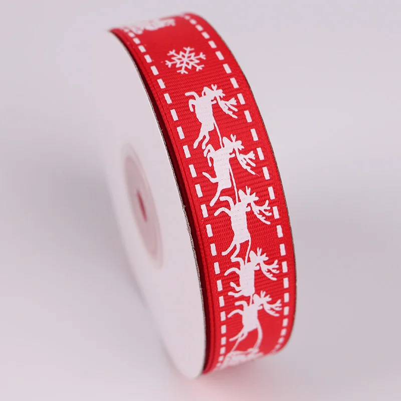 

Wholesale Christmas gift packing ribbon stock grosgrain ribbon Christmas deer ribbon, 196 colors to choose