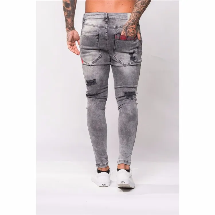 Royal Wolf Denim Jeans Manufacturer Grey Wash Bleach Drop Crotch Skinny ...