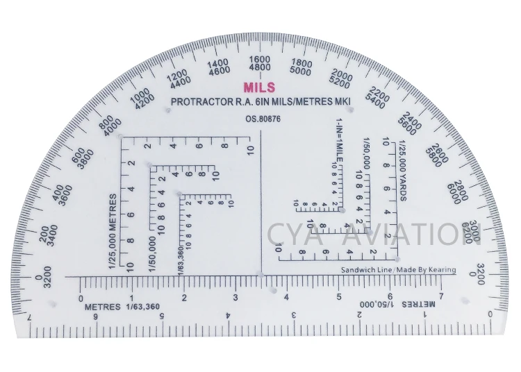 NATO Approved Accurate 6" RA Mils Map Reading Military Protractor Navigation 