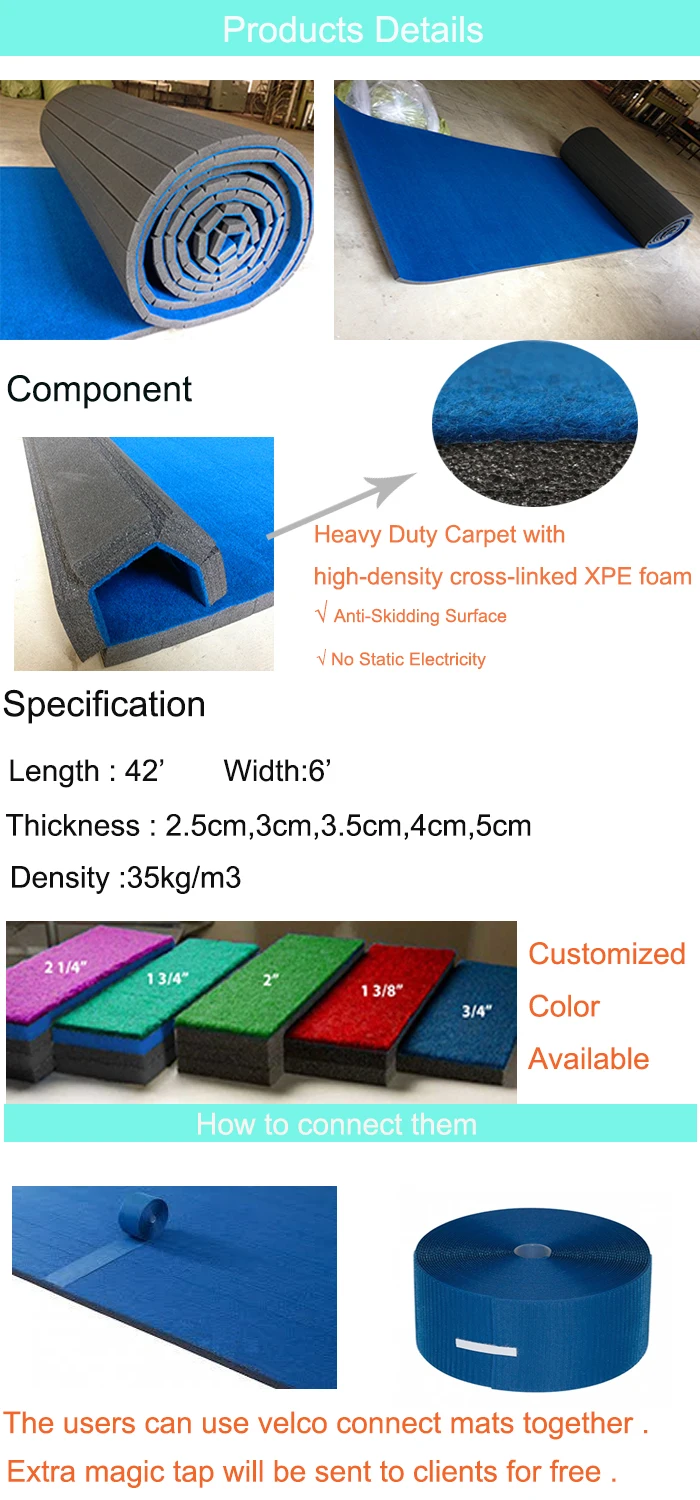 6'*42' International Standard Flexi Roll Mat For Cheerleading Or