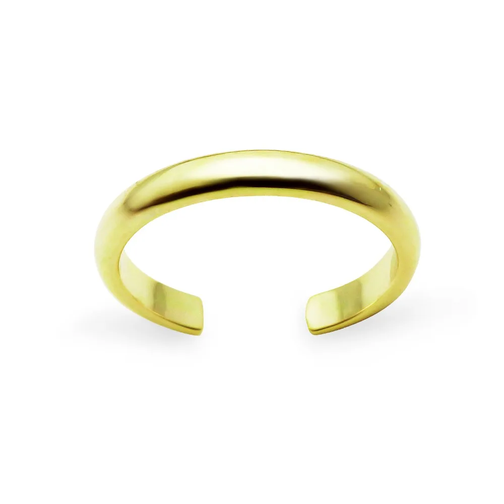 
Gold Sterling Silver Plain Simple Adjustable Toe Ring 