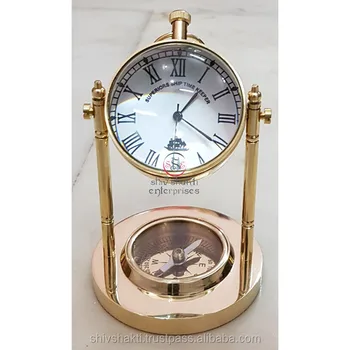 Nautical Brass Desk Clock Brass Stand Clock