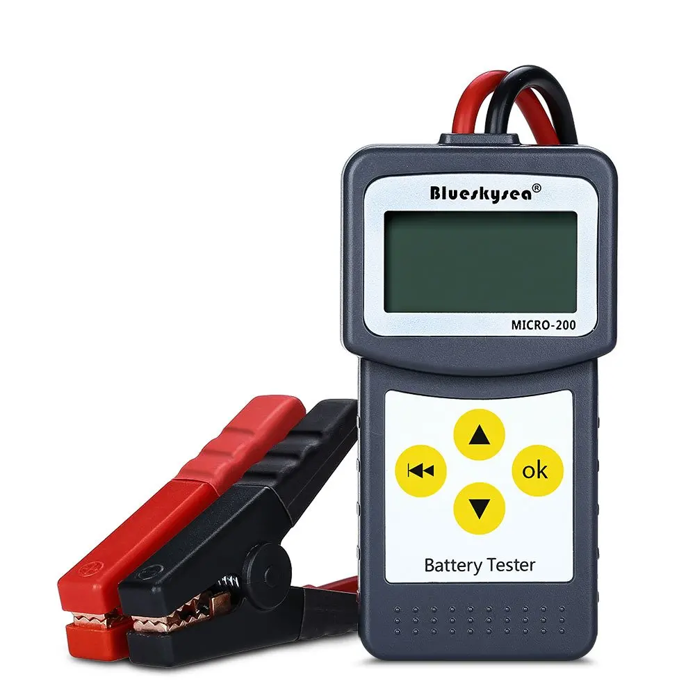 Blueskysea MICRO-200 12V Car Battery Tester Vehicle Digital Analyzer Automotive Alternator Tester Diagnostic Tool Bad Cell Test Tool w/Printing Function EFB/AGM/GEL CCA100-2000, 30-200Ah